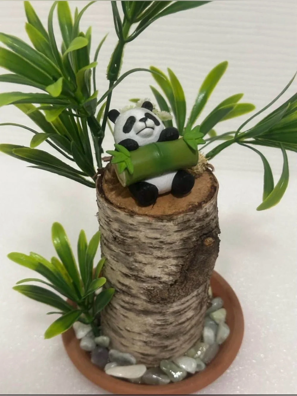 Handmade 10” Artificial Bamboo Panda Plant Arrangement Decor
